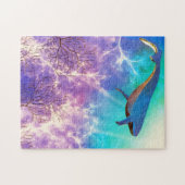 Onder de Waterverf Zee Blauwe Walvisvaart Legpuzzel (Horizontaal)