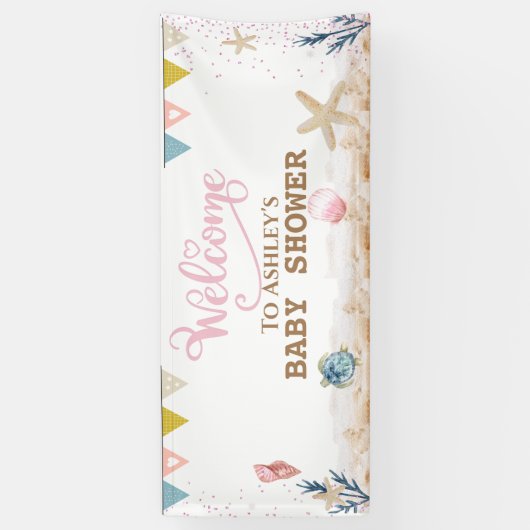 Onder de Welkomstbanner van het Baby shower van he Spandoek (Verticaal)