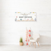 Onder de Welkomstbanner van het Baby shower van he Spandoek (Insitu)