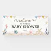 Onder de Welkomstbanner van het Baby shower van he Spandoek (Horizontaal)