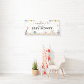 Onder de Welkomstbanner van het Baby shower van he Spandoek (Insitu)