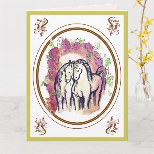 Onder de wijnstok kaart (Gele Bloem)