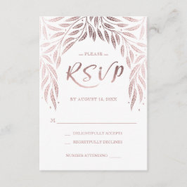 Onder de Wilgen Huwelijks RSVP Roze Goud Kaartje