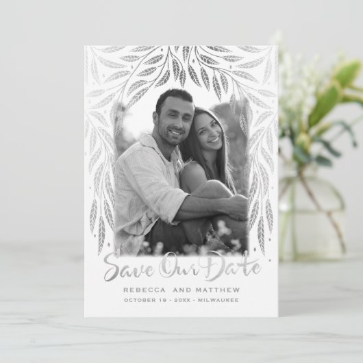 Onder de Willows 3 Foto Opslaan van de Datum Save The Date (Staand voorkant)