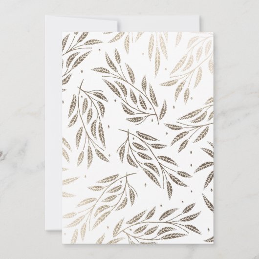 Onder de Willows Wedding Invitation Faux Gold Kaart (Achterkant)