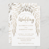 Onder de Willows Wedding Invitation Faux Gold Kaart (Voorkant / Achterkant)