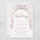 Onder de Willows Wedding Invitation Roos Gold Kaart (Voorkant)