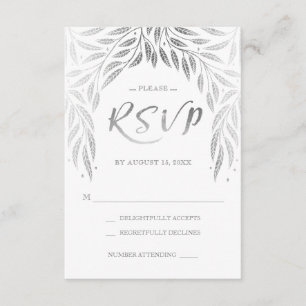 Onder de Willows Wedding RSVP Faux Silver