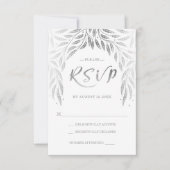 Onder de Willows Wedding RSVP Faux Silver (Voorkant)