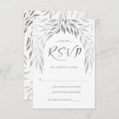 Onder de Willows Wedding RSVP Faux Silver (Voorkant / Achterkant)