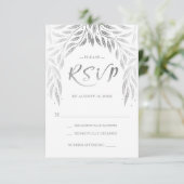 Onder de Willows Wedding RSVP Faux Silver Kaartje (Staand voorkant)
