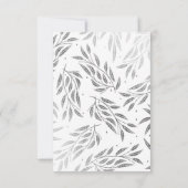 Onder de Willows Wedding RSVP Faux Silver Kaartje (Achterkant)