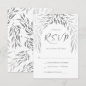 Onder de Willows Wedding RSVP Faux Silver Kaartje (Voorkant / Achterkant)