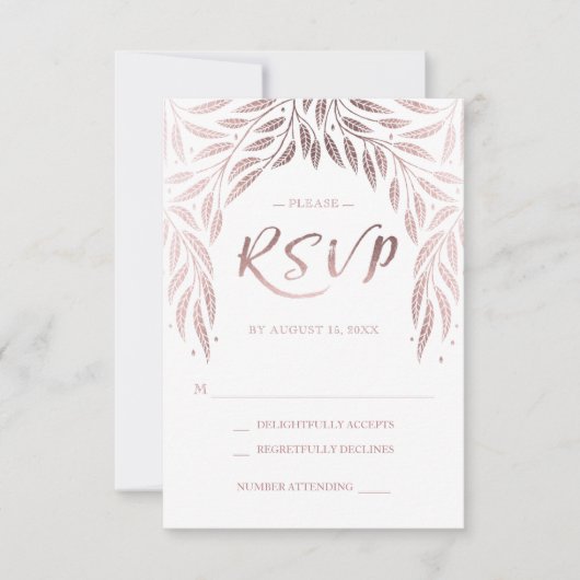 Onder de Willows Wedding RSVP Roos Gold (Voorkant)