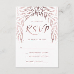 Onder de Willows Wedding RSVP Roos Gold Kaartje