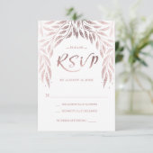 Onder de Willows Wedding RSVP Roos Gold Kaartje (Staand voorkant)