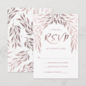 Onder de Willows Wedding RSVP Roos Gold Kaartje (Voorkant / Achterkant)