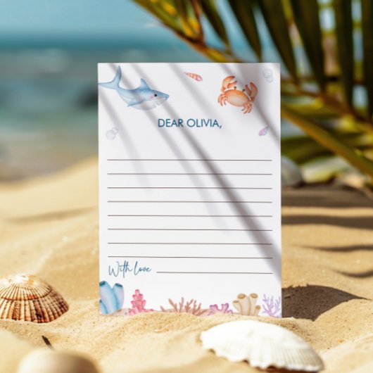 Onder de Zee 1e Verjaardag Tijdcapsule Notitiekaar Kaart