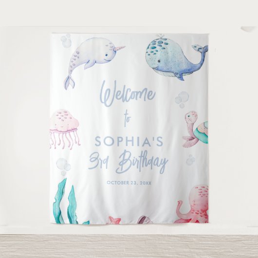 Onder de Zee 3e Verjaardag Wandkleed (Voorkant)