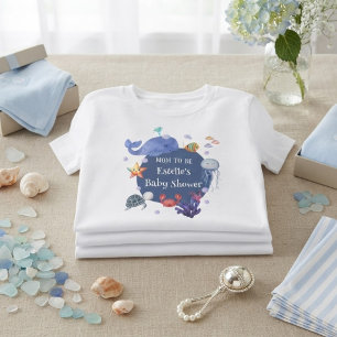 Onder de zee aanstaande moeder blauwe jongens zeed t-shirt