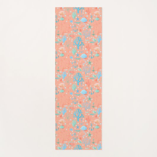 Onder de zee Aquarel Koraal Roze Yogamat (Voorkant)