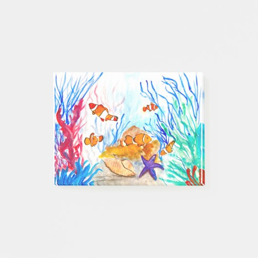 Onder de zee aquarel vis oceaan kust zee post-it® notes (Voorkant)