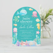 Onder De Zee Avontuur Baby Borrel Kaart (Staand voorkant)