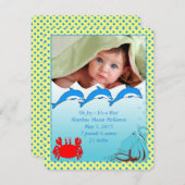 Onder de Zee Baby Boy aankondiging (Voorkant / Achterkant)