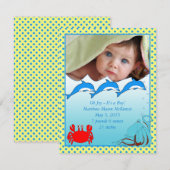 Onder de Zee Baby Boy aankondiging (Voorkant / Achterkant)