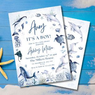Onder de Zee Baby Shower Ahoy Het is een Jongen Oc Kaart