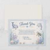Onder de Zee Baby Shower Bedankkaart (Voorkant / Achterkant)