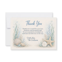 Onder de Zee Baby Shower Bedankkaart