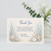 Onder de Zee Baby Shower Bedankkaart  (Staand voorkant)