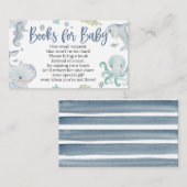 Onder de Zee Baby shower Book Card voor een jongen Informatiekaartje (Voorkant / Achterkant)