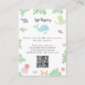 Onder de Zee Baby shower Cadeauregister QR-code Informatiekaartje (Voorkant)