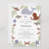 Onder de Zee Baby shower Cadeauregister QR-code Kaart (Voorkant)