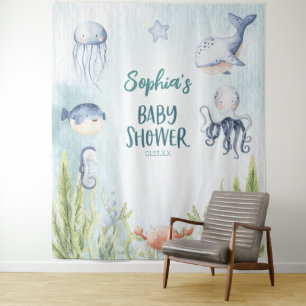 Onder de zee baby shower decoratie banner wandkleed
