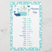 Onder de zee baby shower dier match spel flyer (Achterkant)