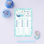 Onder de zee baby shower dier match spel flyer (Enkel)