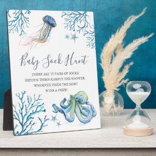 Onder de Zee Baby shower Games Sign. Fotoplaat