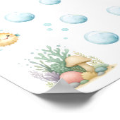 Onder de Zee Baby Shower Handtekening Poster (Hoek)