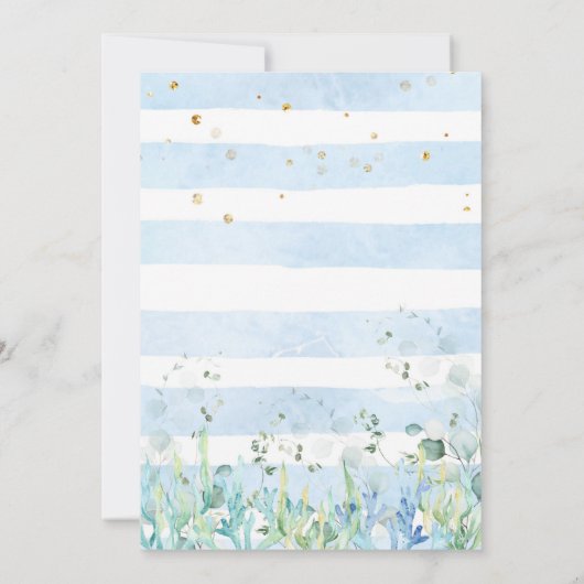 Onder de Zee Baby shower Invitation Boy Ocean Kaart (Achterkant)