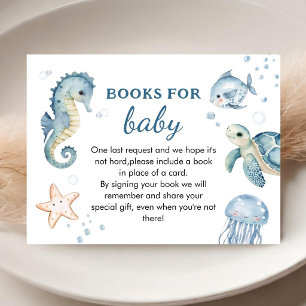 Onder De Zee Baby Shower Jongen Blauwe Boek Voor B Informatiekaartje