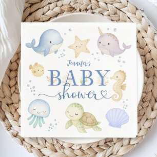 Onder de zee baby shower jongen oceaan papier servet