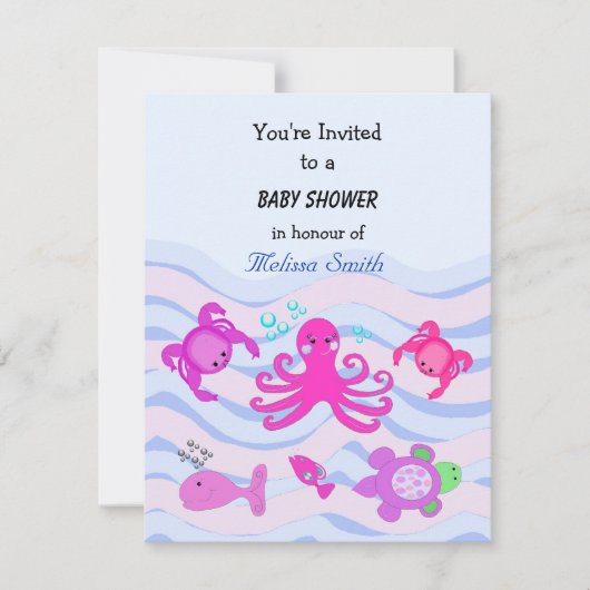 Onder de Zee Baby Shower Kaart (Voorkant)