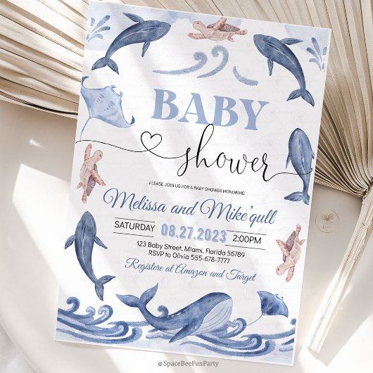 Onder de zee Baby shower Kaart