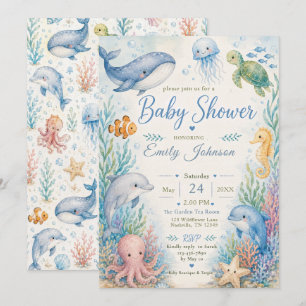 Onder de Zee Baby Shower Kaart
