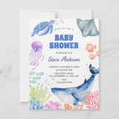 Onder de zee baby shower kaart (Voorkant)