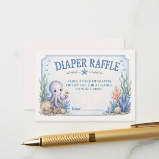 Onder de Zee Baby Shower Luierspel Kaart