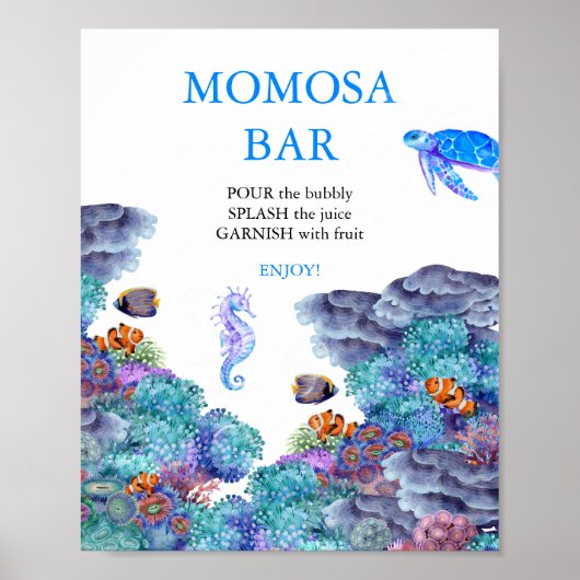 Onder de Zee Baby shower Momosa bar Poster (Voorkant)